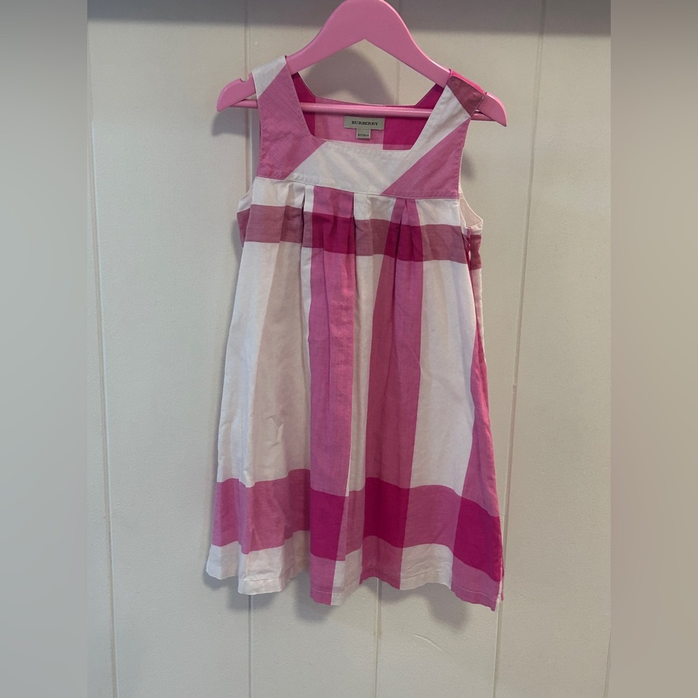 Burberry Pink and White Striped Girls' Cotton Sundress